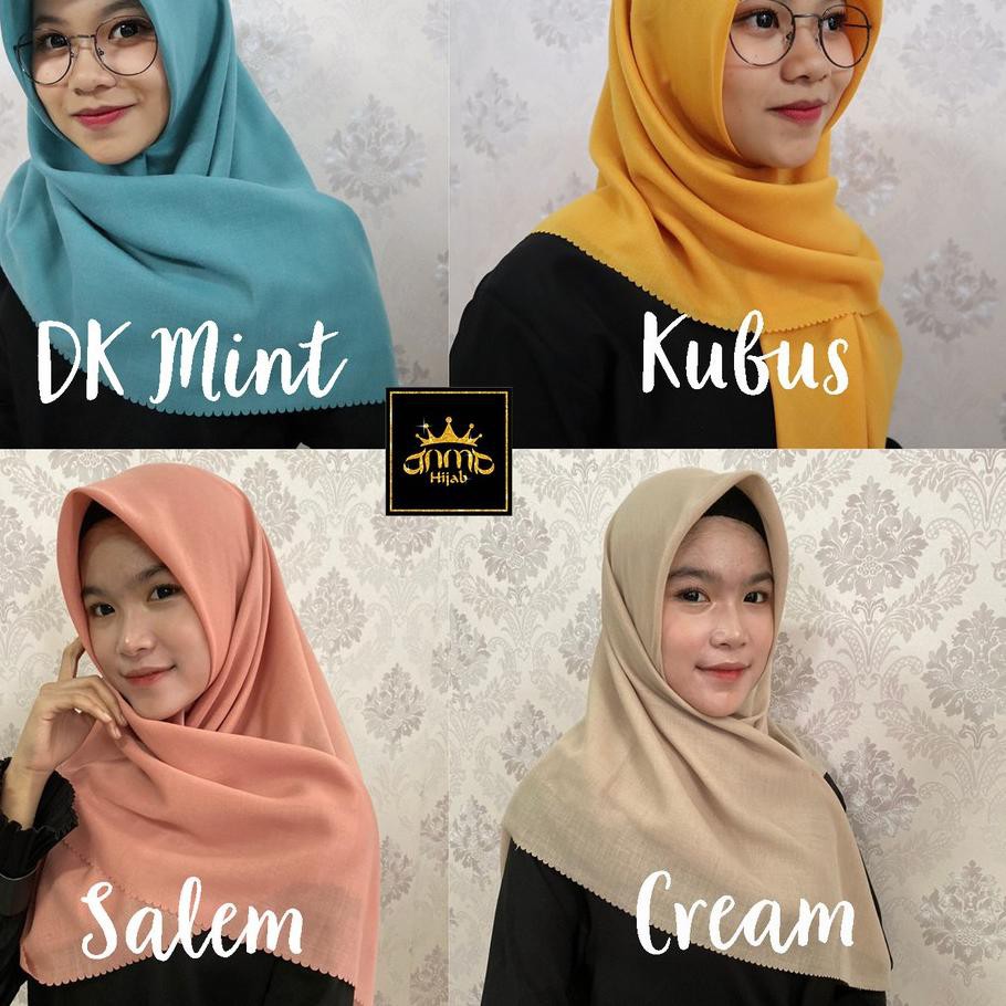  Barang  Pilihan VOAL WATERPROOF Hijab Segi  empat  Polos 