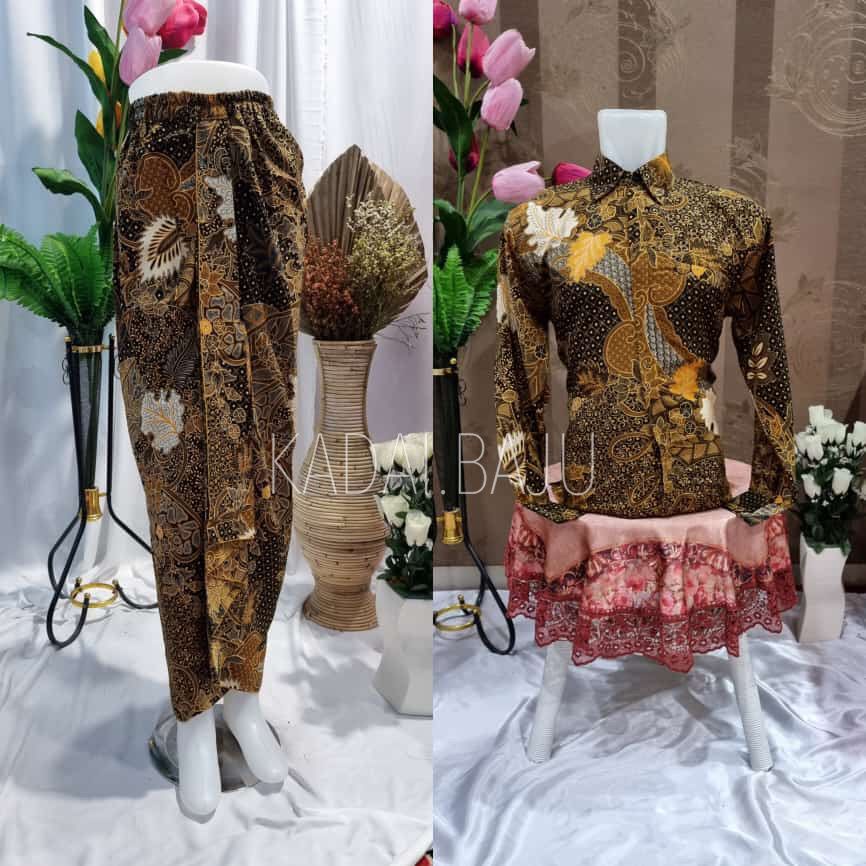 Kadai.baju / Batik couple kemeja panjang / Rok lilit / couple wisuda dan pernikahan / Kebaya couple