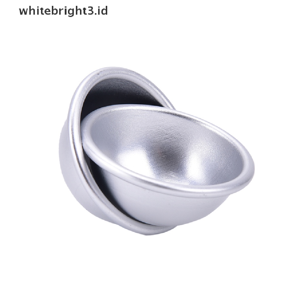 (whitebright3.id) 1 Set / 2pcs Cetakan Bola Bom Mandi Bahan aluminum Ukuran 4.5x2cm