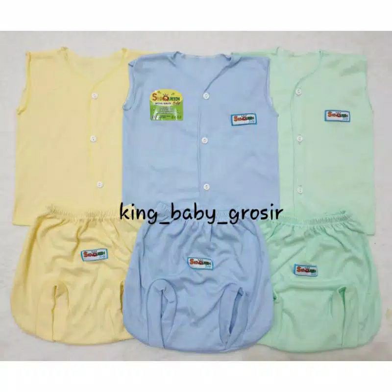 3Stel BAJU KUTUNG POLOS &amp; POP POLOS  BAYI NEWBORN SNI