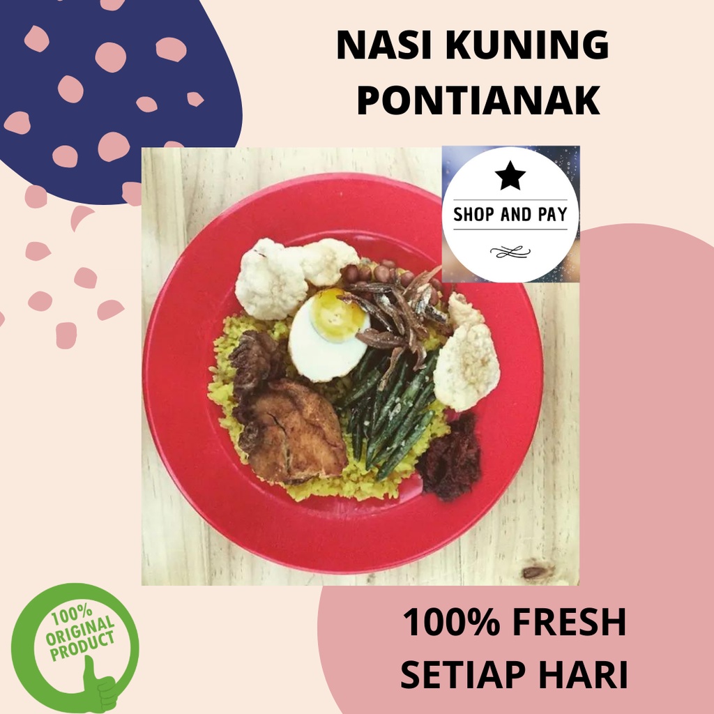 

Nasi Kuning Pontianak Teri Ayam Goreng