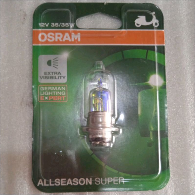 Bohlam Lampu Motor Osram Depan All Season Super Hologen 12V 35W, Bohlam osram pelangi