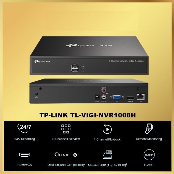 Tp Link VIGI NVR1008H Network Video Recorder NVR 1008H TL-NVR1008H