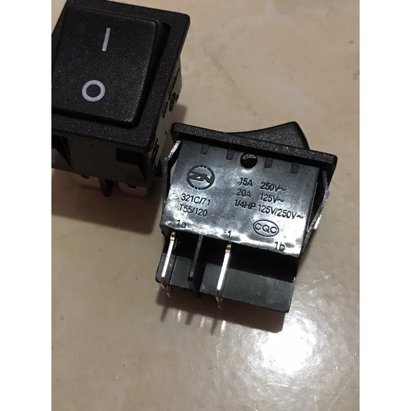 Saklar Rocker Power Switch 4P - Lampu Hitam ZN