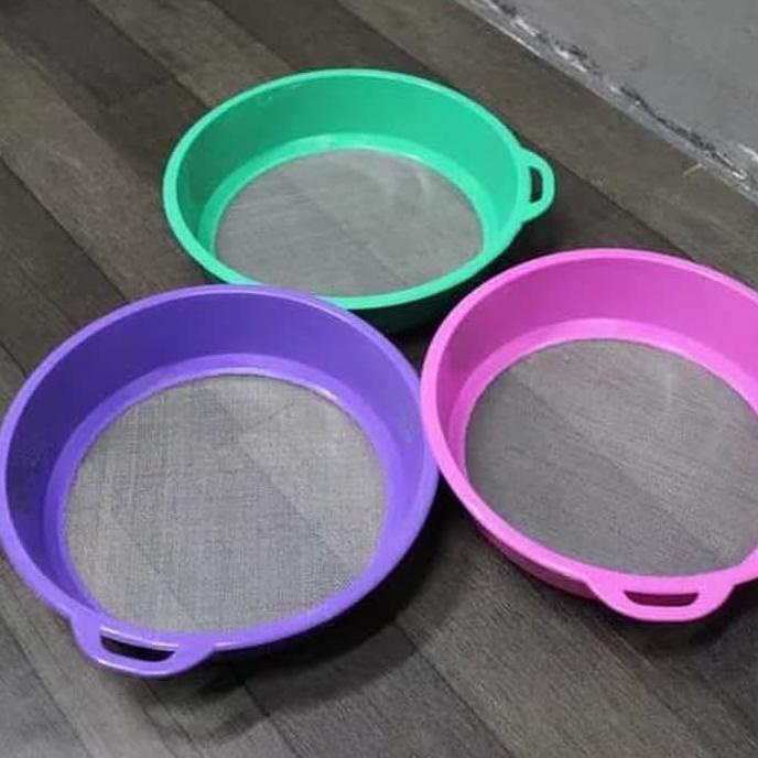 SARINGAN PLASTIK PENYARING TEPUNG BULAT PEGANGAN GAGANG SARING MAKANAN - BULAT