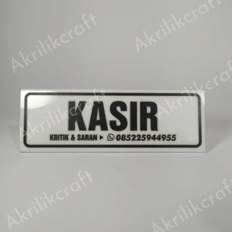 

Papan Nama Meja Akrilik Custom Satu Sisi dan dua Sisi