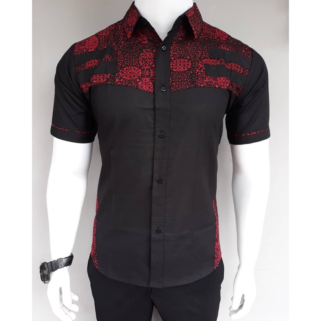 baju batik kertabumi baju kemeja batik pria laki laki batik pekalongan batik lengan pendek