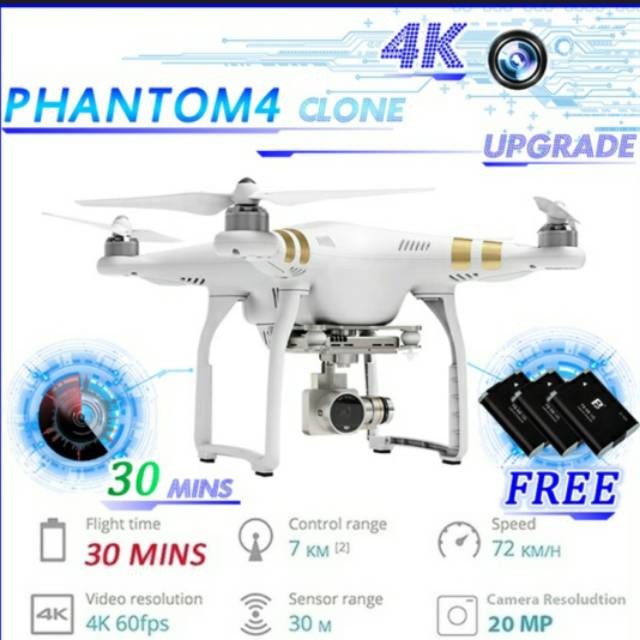 DJI shape Phantom 4 pro clone drone RC quadcopter wide angle