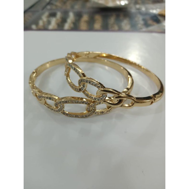 gelang tangan titanium motif rante harga satuan gold