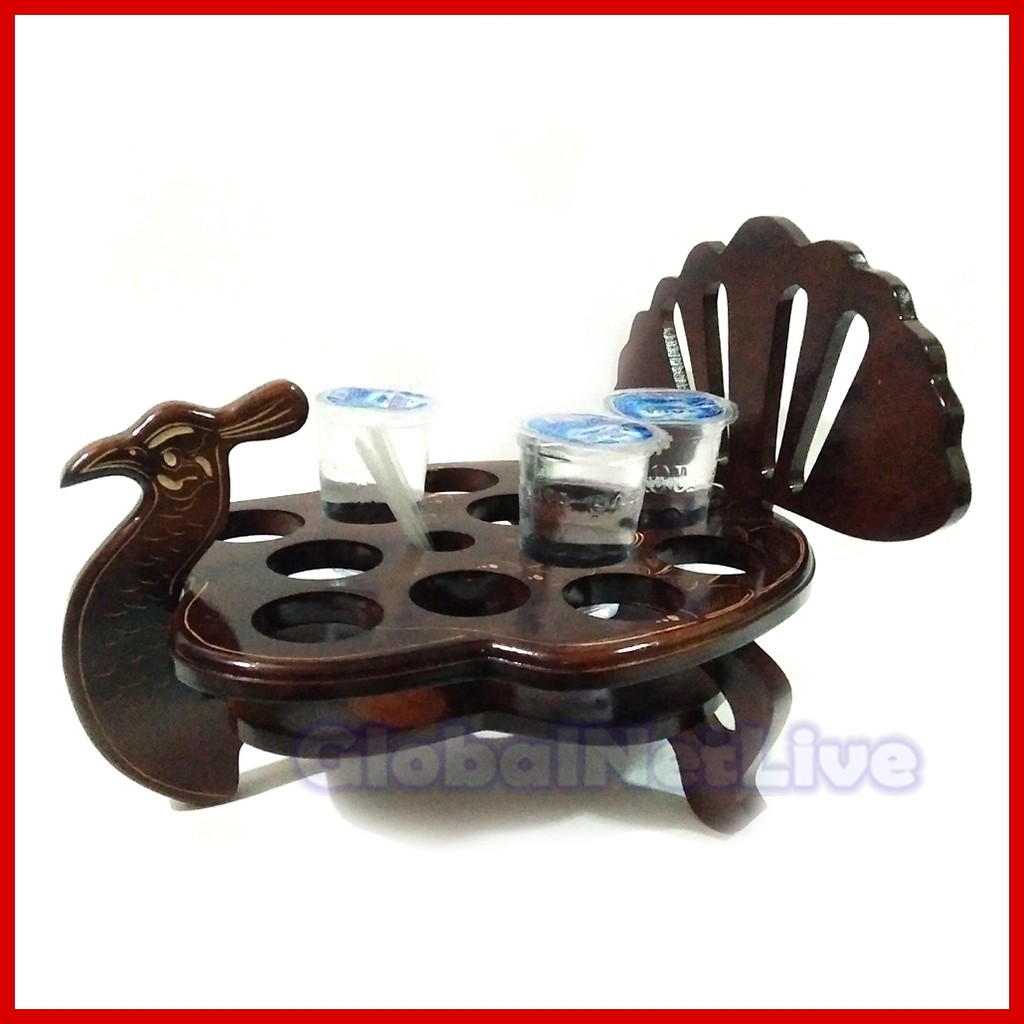 Jual Tempat Aqua Tempat Gelas Air Mineral Kayu Jati Merak 12 Lobang Indonesiashopee Indonesia 3410