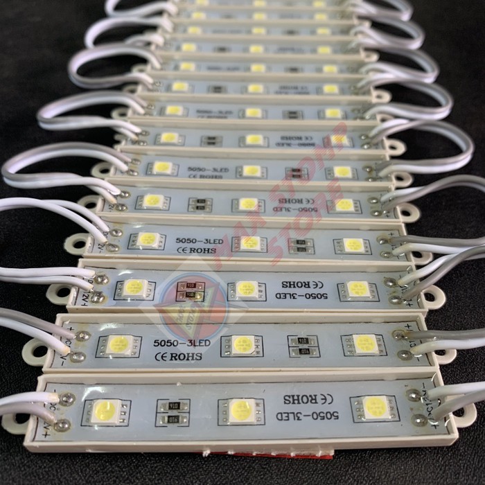 Led Strip 3 Mata Modul 12 Volt DC SMD 5050 Lampu DC Watt Kecil