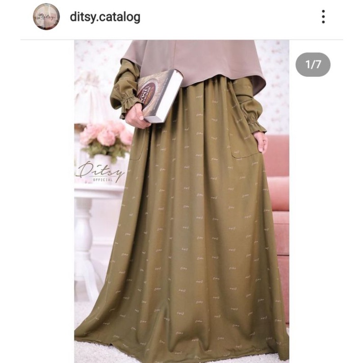 pl ditsy olive xl