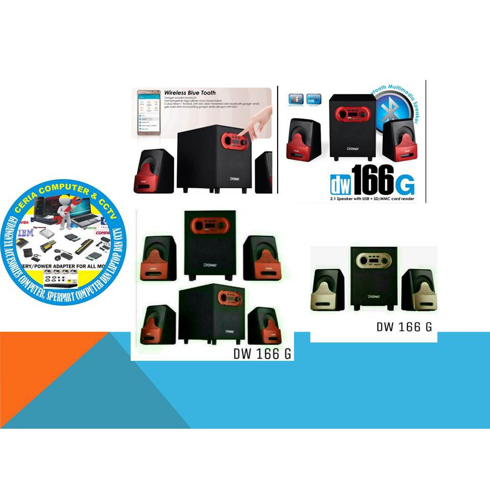 SPEAKER SPIKER SPEKER COMPUTER KOMPUTER PC LAPTOP LEPTOP MINI BLUETOOTH DAZUMBA DW166G
