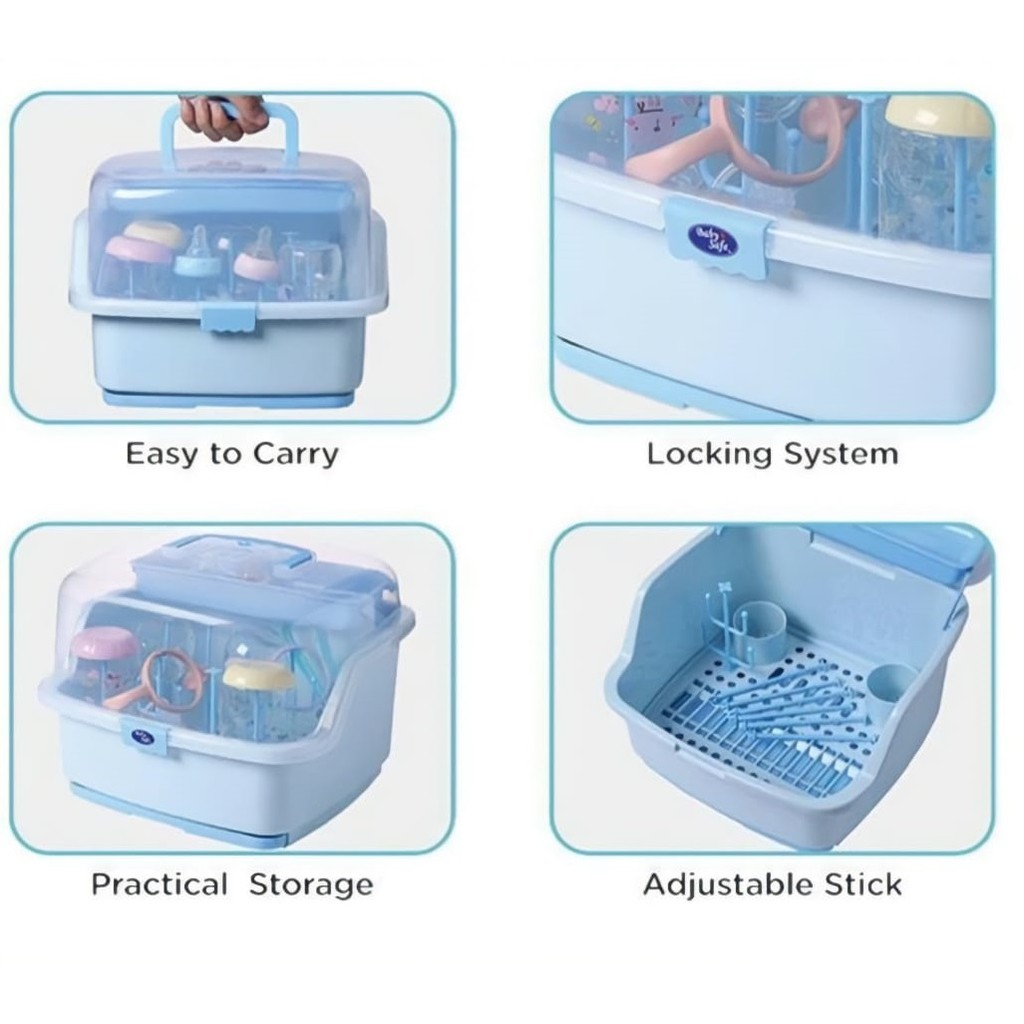 Baby Safe Drying Rack Hold Bottle &amp; Other Feeding Utensils Pengering Rak Botol - DR05 , DR05G - DR05B