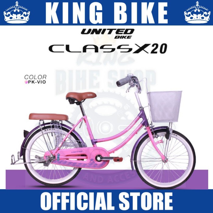 Sepeda Mini Perempuan Keranjang UNITED CLASS X Ukuran 20 Inch