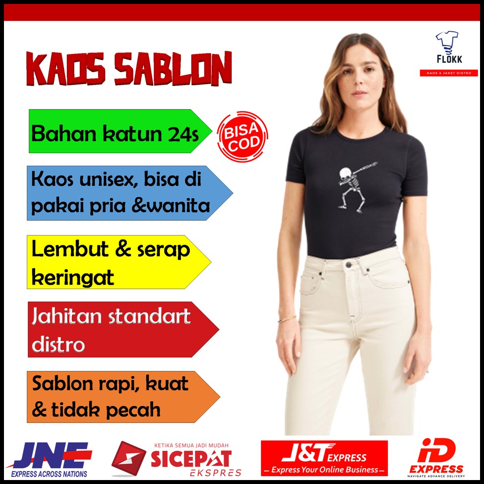 Baju kaos oversize wanita pria distro jumbo lengan panjang dan pendek keren murah tengkorak