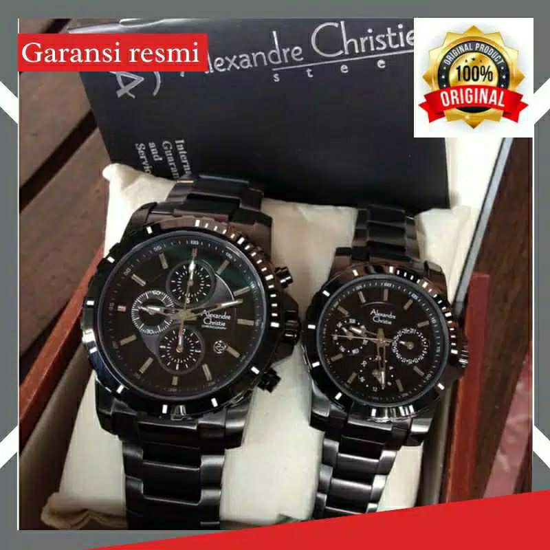 jam tangan alexander cristie 6141 biru rasa gold original