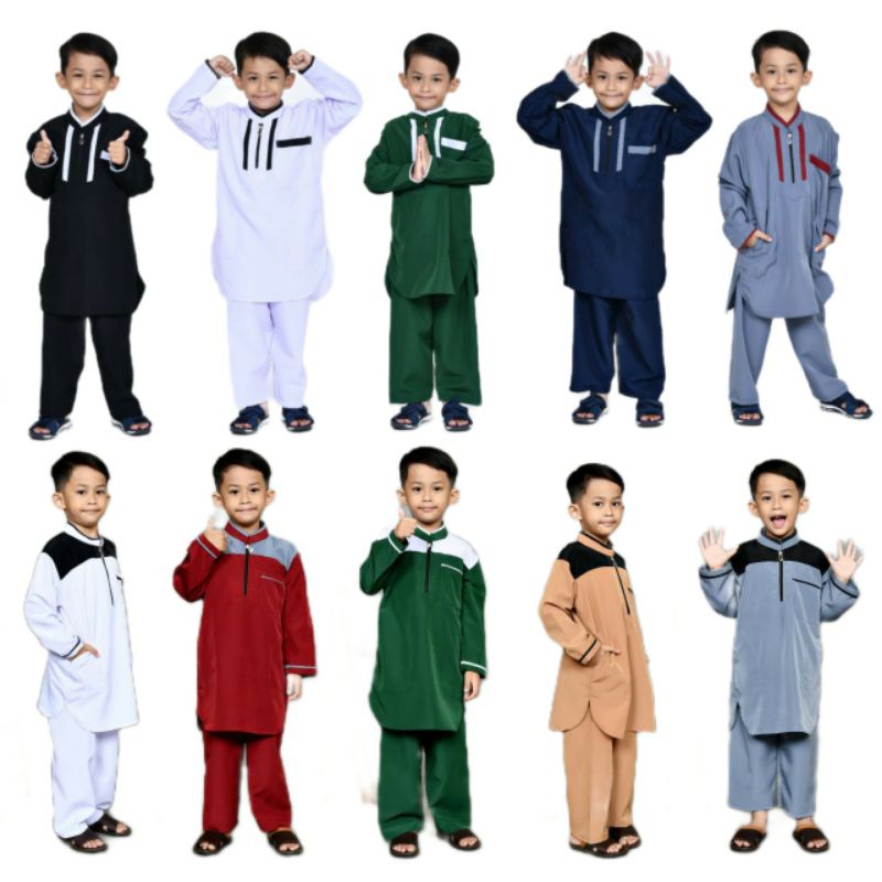 setelan baju pakistan anak umur 1 2 3 4 5 6 7 8 9 10 11 12 tahun/koko pakistan murah/koko anak laki 