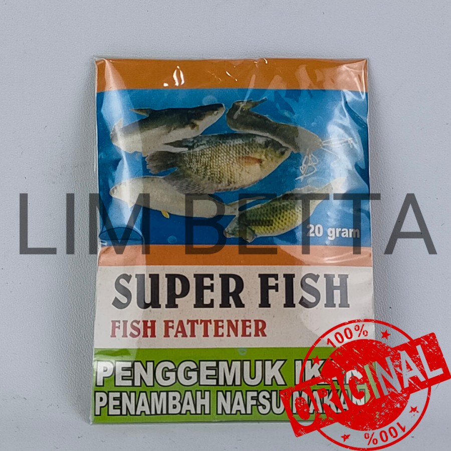 SUPER FISH 20 GRAM / PENGGEMUK DAN PENAMBAH NAFSU MAKAN IKAN