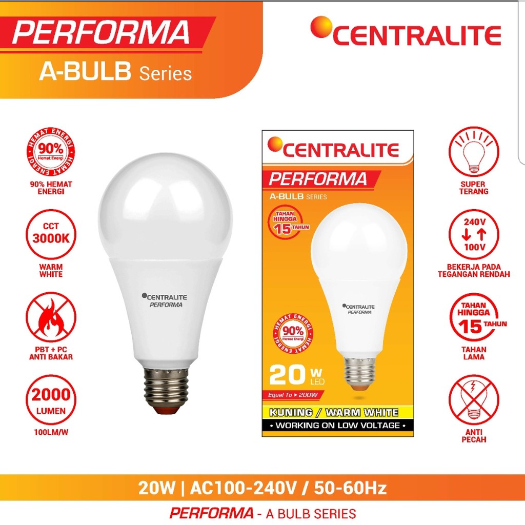 CTL 20W WW KUNING / LAMPU LED BULB CLASSIC 20W PERFORMA CTL / BOHLAM CAHAYA KUNING WW