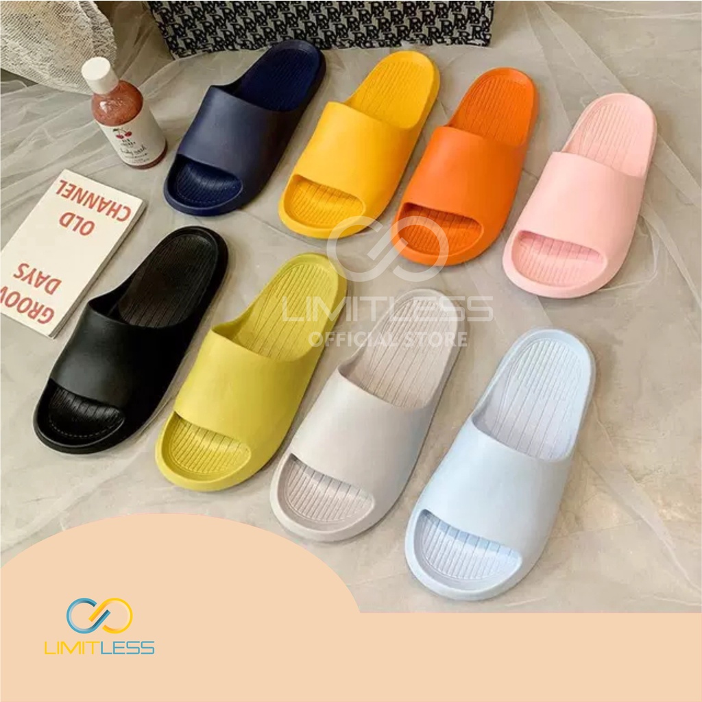 Sendal Wanita Limitless Selop Empuk Sandal Wanita Slop Korean Style Sandal Cewe Slip On Kamar Mandi Perempuan Murah