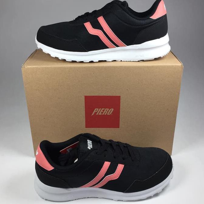 Kualitas Terbaik Sepatu Running Wanita Piero City Core B - Black, Pink, White - Hitam, 36 DISKON