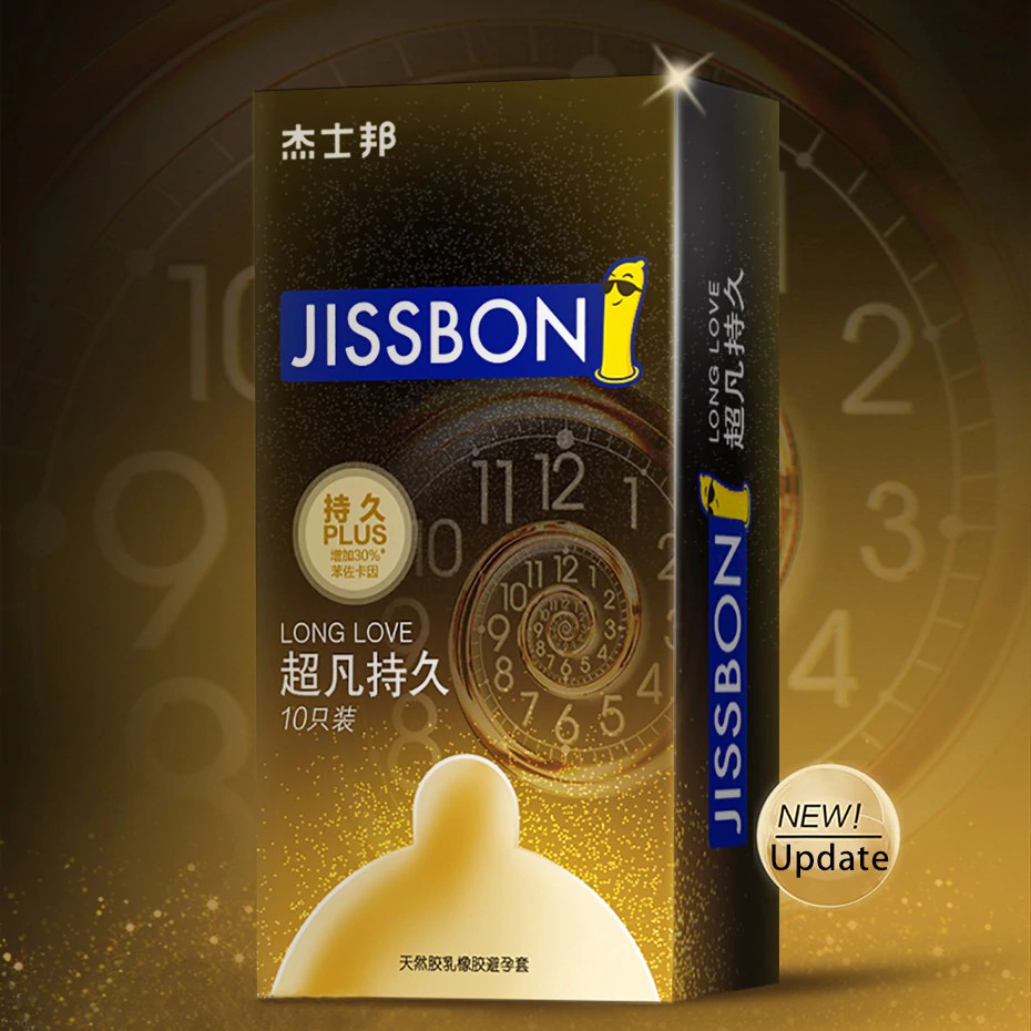 JISSBON 10pcs/pack Long Love Condoms Lasting Pleasure Sex Condoms Male Female Gel Long Lasting Sex