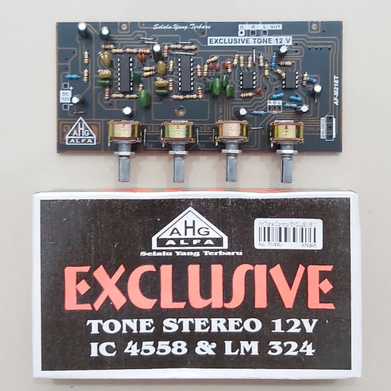 Kit Tone Control EXCLUSIVE Stereo DC 12V Middle JRC4558 LM324