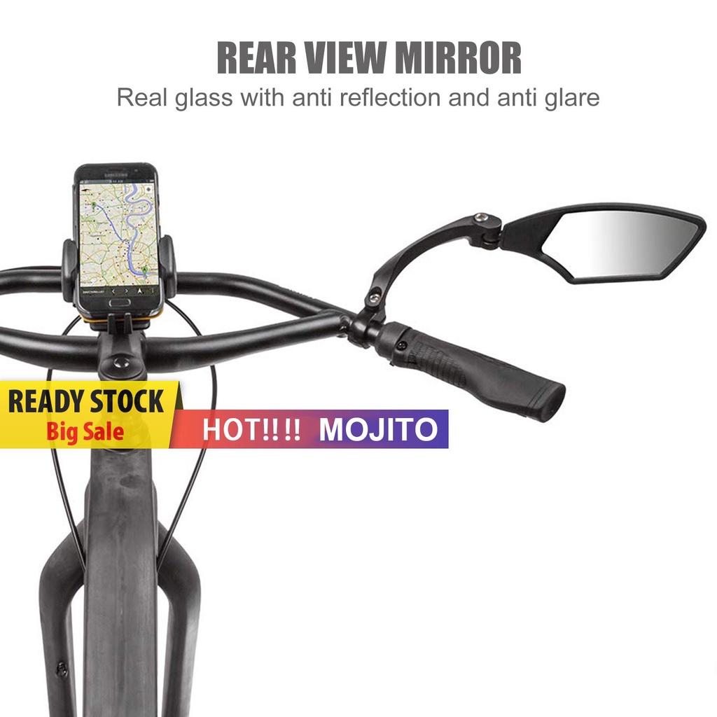 Kaca Spion Sepeda Rotasi 360 Derajat Adjustable Hd Anti Shock