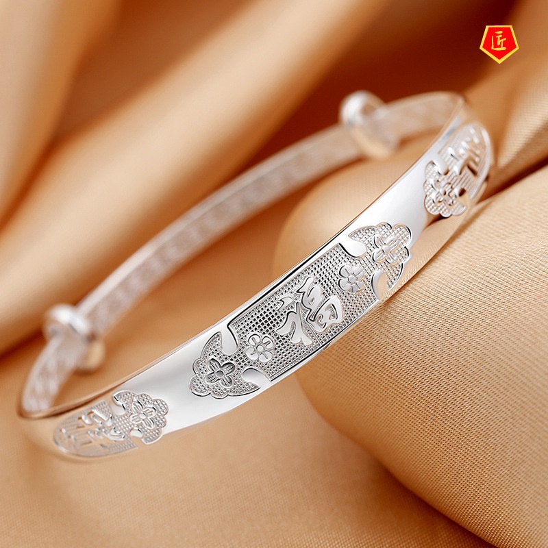 [Ready Stock]999 Silver Auspicious Flower Bracelet for Women