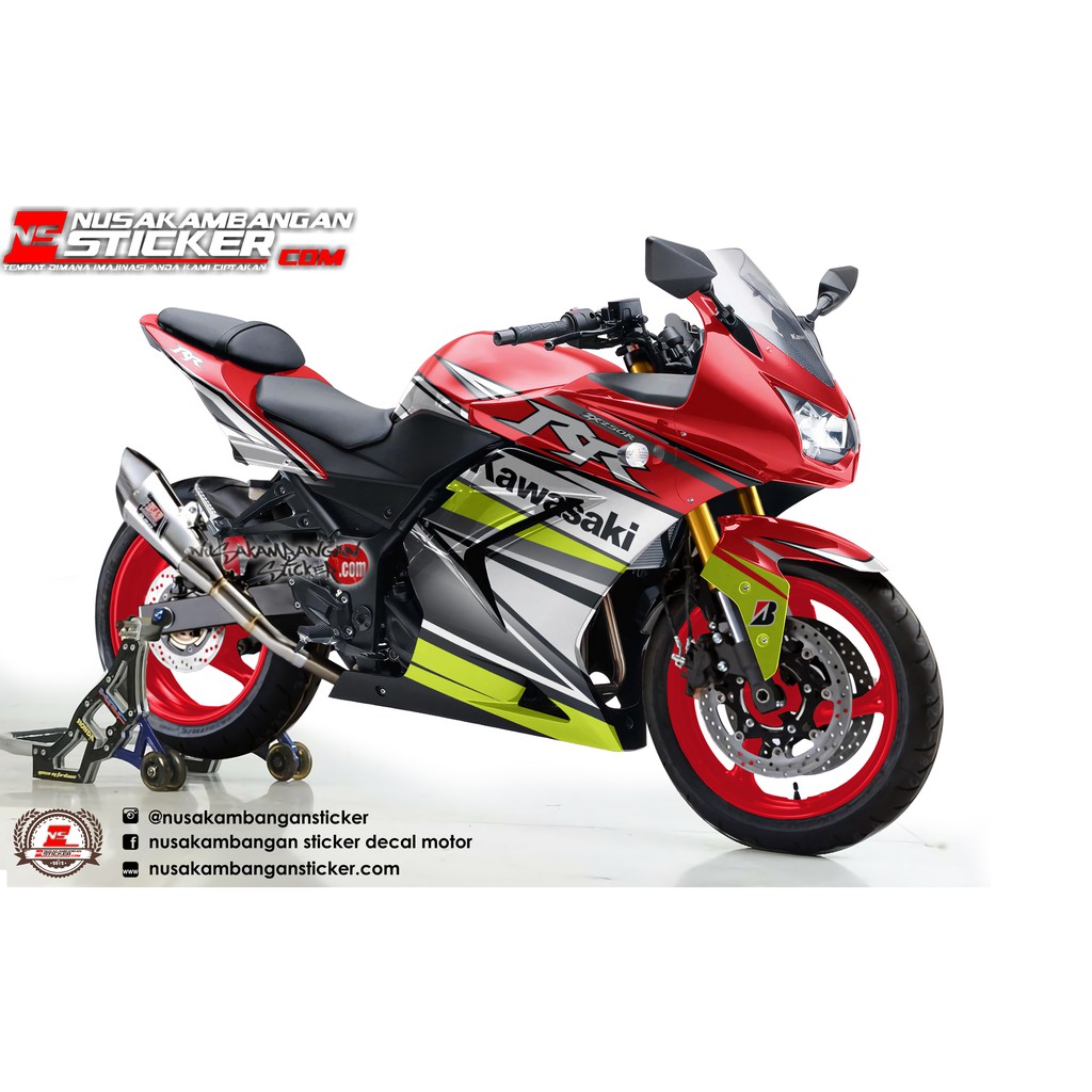 Decal Sticker Ninja 250 Karbu RR Racing Merah