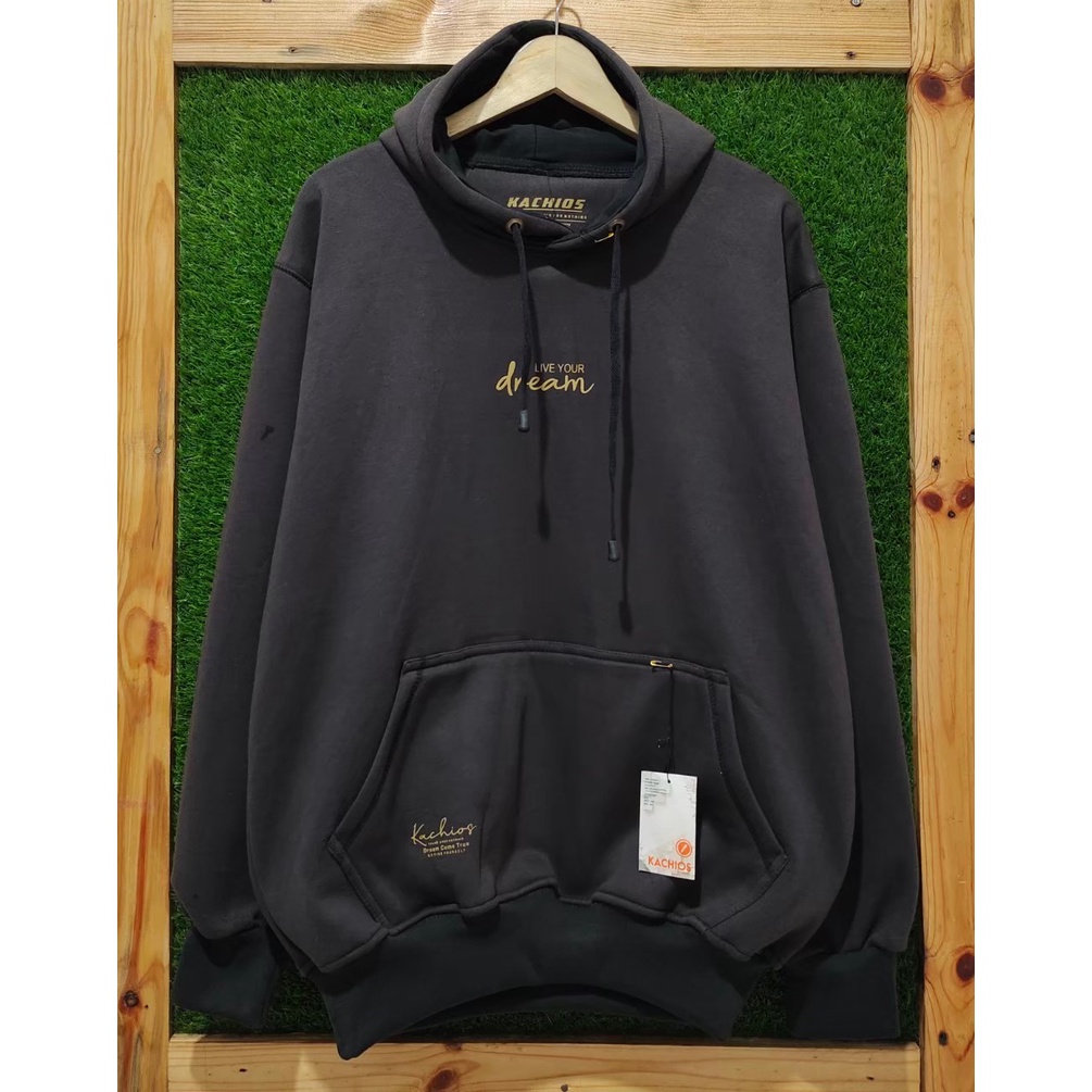 Jaket Hoodie Pria Original Kachios Terbaru Warna Hitam Switer Cowok Cewek Terbaru Sweater Cowo Oversize