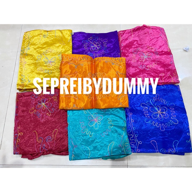 Taplak meja tamu Bordir satin Polos Rumbai untuk meja ukuran 50x100