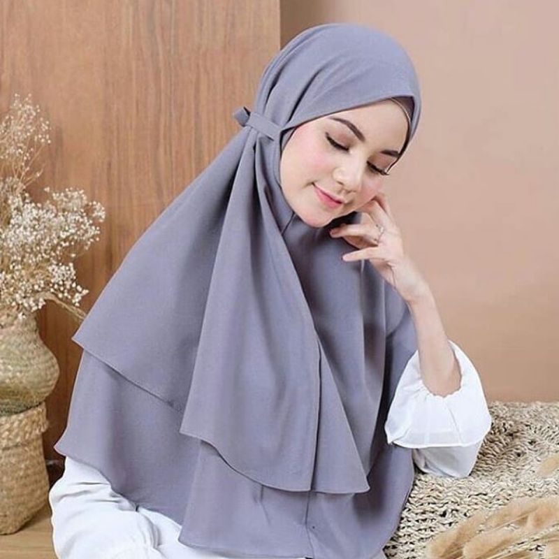hijab Bergo 2 layer shreya - Khimar wanita cantik terbaru