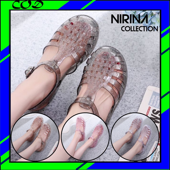 Meisha Jelly tranparant blink/ meisha jelly shoes dewasa/ sandal jelly wanita / Sandal Karet wanita / Sendal Anti Slip /sandal kekinian korea jelly shoes import / Sepatu sandal slippers