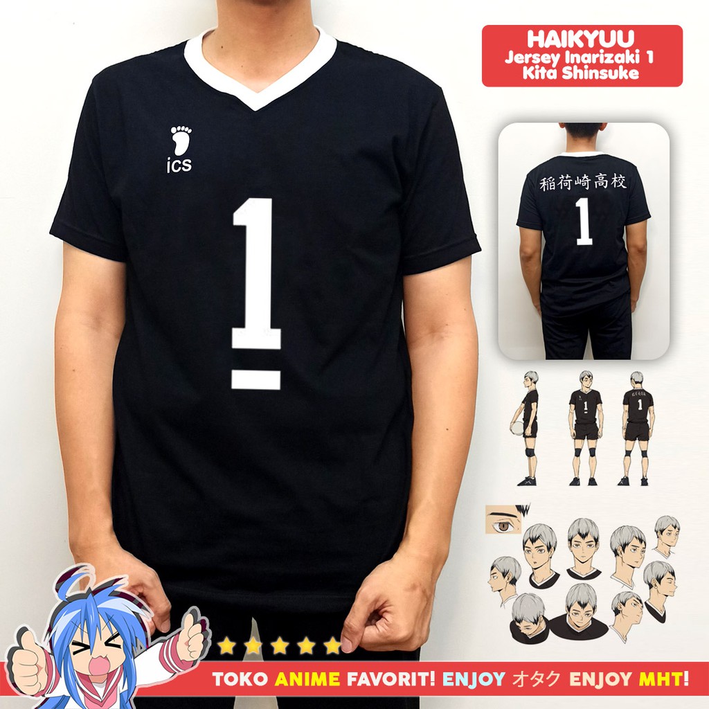 Kostum Cosplay Anime Haikyuu Jersey Inarizaki No. 1 Shinsuke Kita