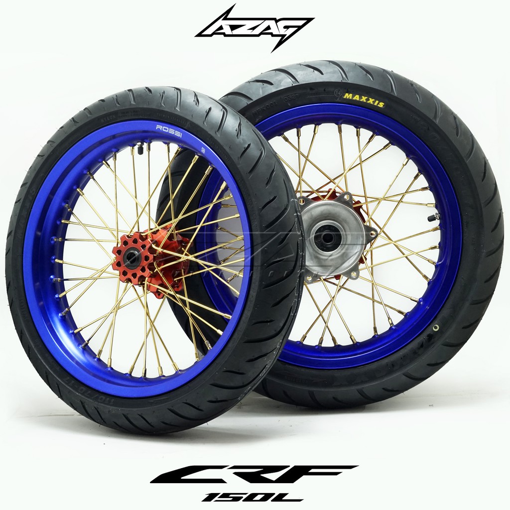 Ban Set Supermoto CRF 150L Maxxis Merah Biru Gold