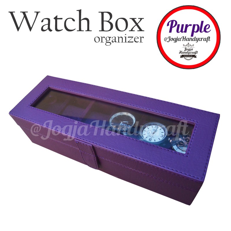 Dark Purple Watch Box / Kotak Tempat Jam Tangan Isi 6