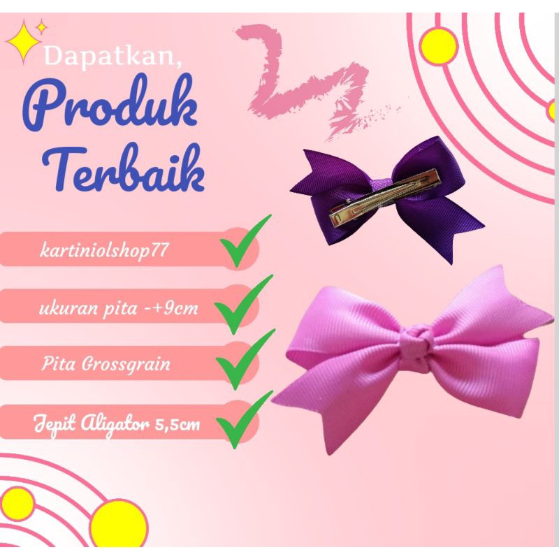 2Pcs Jepit Rambut Anak// Pita Rambut Model Princes