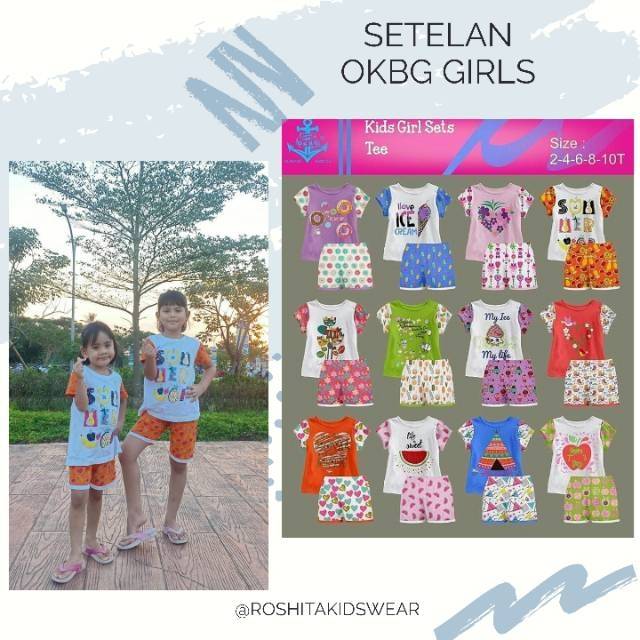 SETELAN OKBG GIRL SIZE 246810 / Pakaian Anak Perempuan
