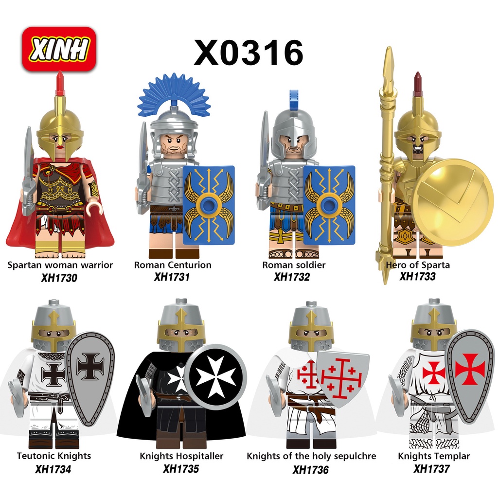 Xh0316 Mainan Action Figure Minifigures Tentara Romawi Kuno Untuk Hobikoleksi