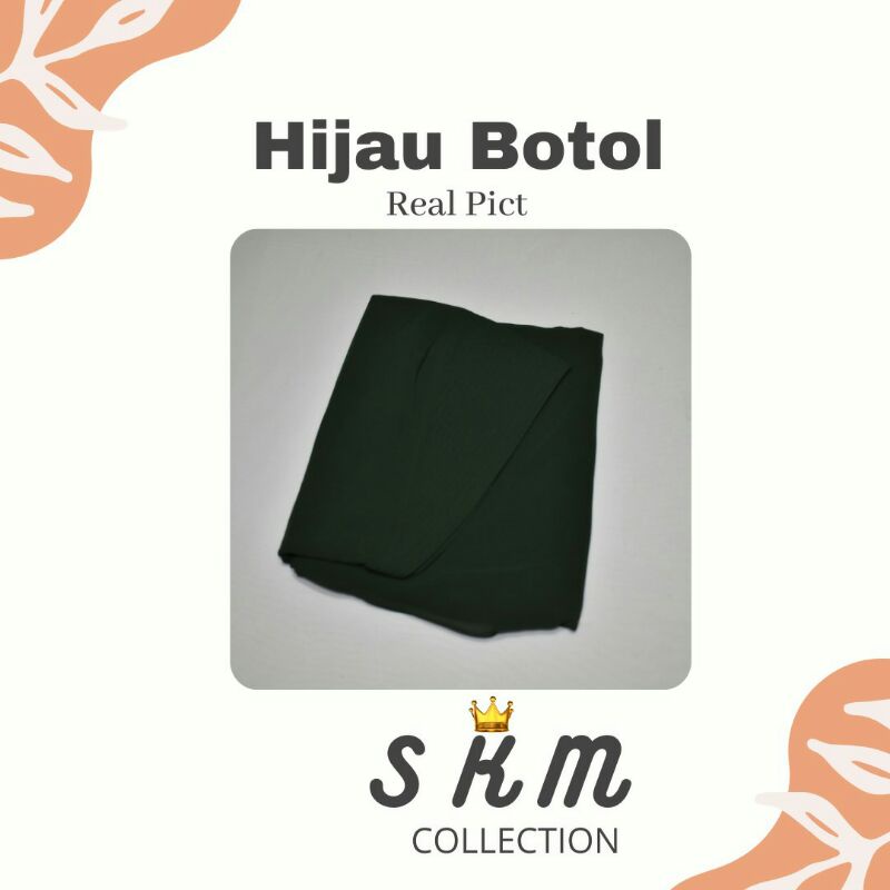 khimar instan LV ceruty beby doll premium hijab/ jilbab / kerudung LV ceruty dua layer premium-hijau botol