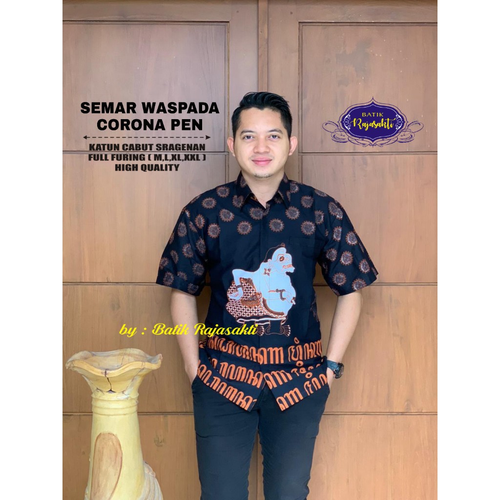 SEMAR WASPADA RAJASAKTI KEMEJA BATIK SOLO PRIA LENGAN PENDEK PANJANG LAPIS FURING ATASAN PREMIUM MODERN KATUN HALUS ASMARADANA ASTAGUNA AUSHAF BABON ANGKREM BAHUWIRYA  BANAMITRA BANAMITRA PUTIH BANGSAWAN BAYU PUTRA BERLIAN BIRU BHARATAYUDA BIMASENA