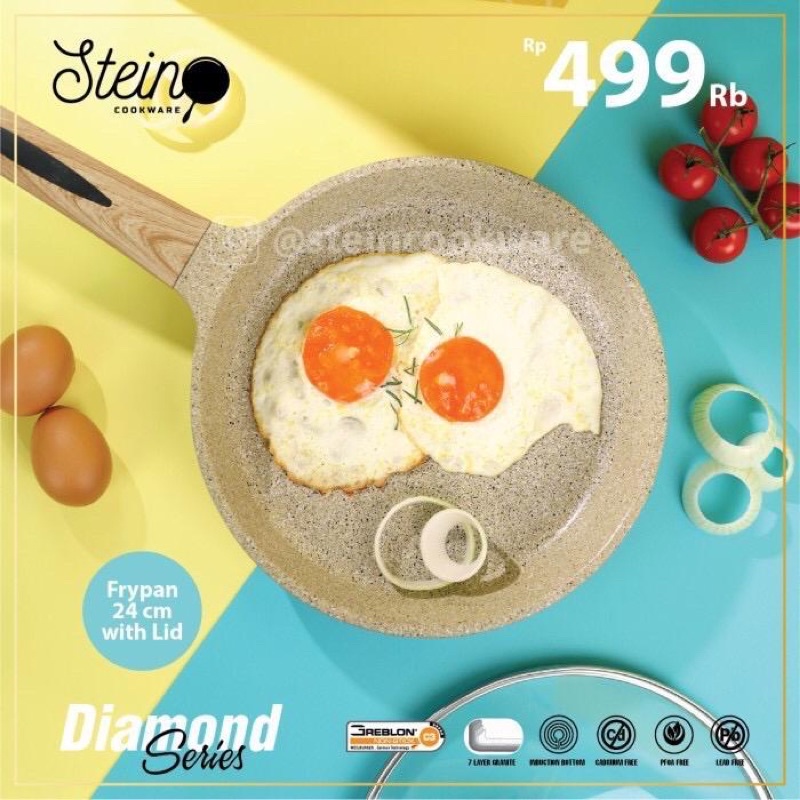 Stein Cookware Fry Pan 24 cm + Lid Diamond series