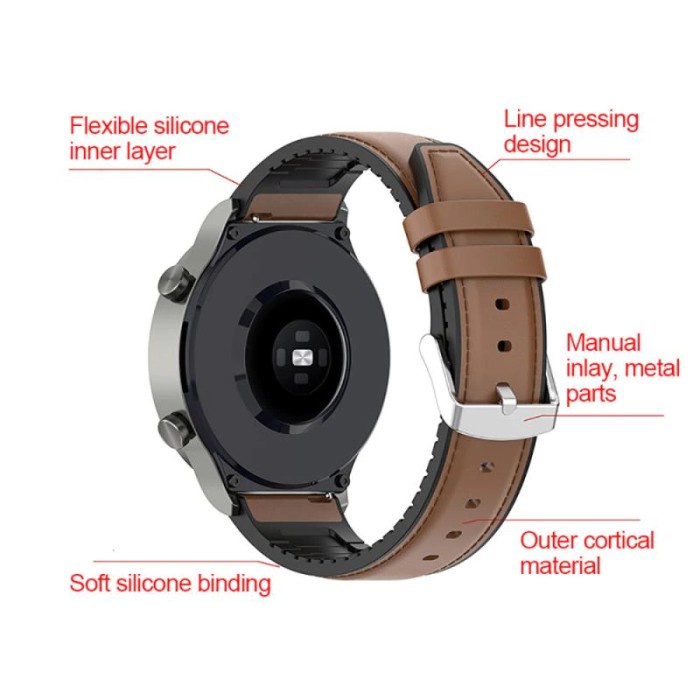 Leather Strap Smartwatch 22mm Genuine For Huawei GT 2 GT2 Pro GTR 3