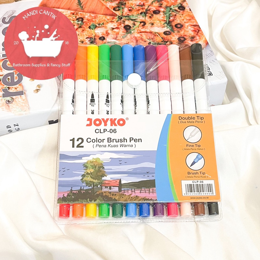 

Joyko Color Brush pen isi 12 CLP-06 pena spidol jurnaling journaling jurnaling warna warni mewarnai sepidol