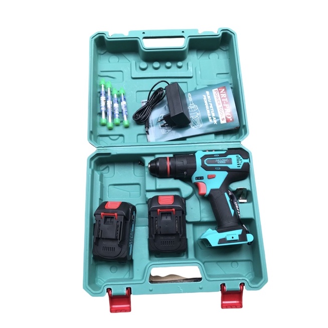 MESIN BOR BATERAI CORDLESS IMPACT HAMMER DRILL NRT-PRO DC343 SET 20V