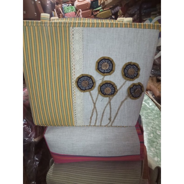 tas tenteng lurik kombinasi goni