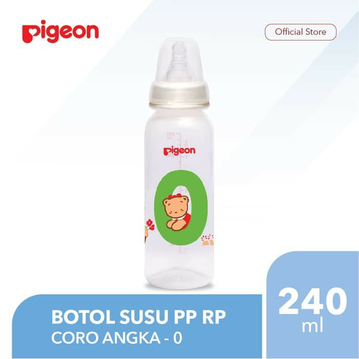 PIGEON PP 240ML CORO ANGKA - 0 (BOTOL SUSU)
