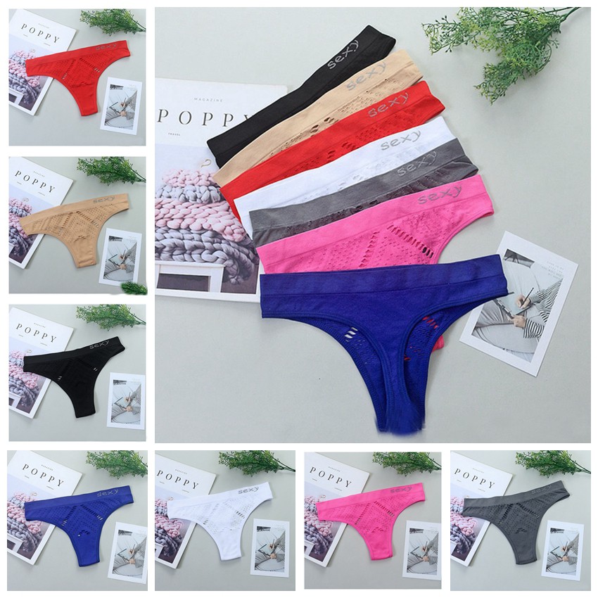 Celana Dalam Wanita Seamless G String Melubangi Transparan Sexy Thong Pinggang Rendah Tpanties C220